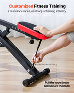VEVOR Squat Machine, Deep Squat Rowing Machine for Home, Easy Setup & Foldable Exercise Equipment, Glute Trainer Machine with 2 High-Strength Resistance Bands, Glutes & Leg Home Workout Machine, Black