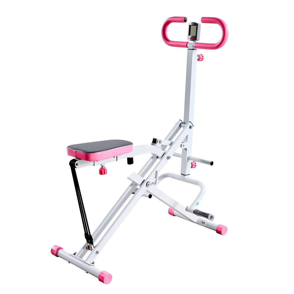 VEVOR Squat Machine, Deep Squat Rowing Machine for Home, Easy Setup & Foldable Exercise Equipment, Glute Trainer Machine with 3 High-Strength Resistance Bands, Glutes & Leg Home Workout Machine, White