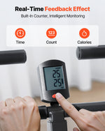 VEVOR Squat Machine, Deep Squat Rowing Machine for Home, Easy Setup & Foldable Exercise Equipment, Glute Trainer Machine with 3 High-Strength Resistance Bands, Glutes & Leg Home Workout Machine, Black