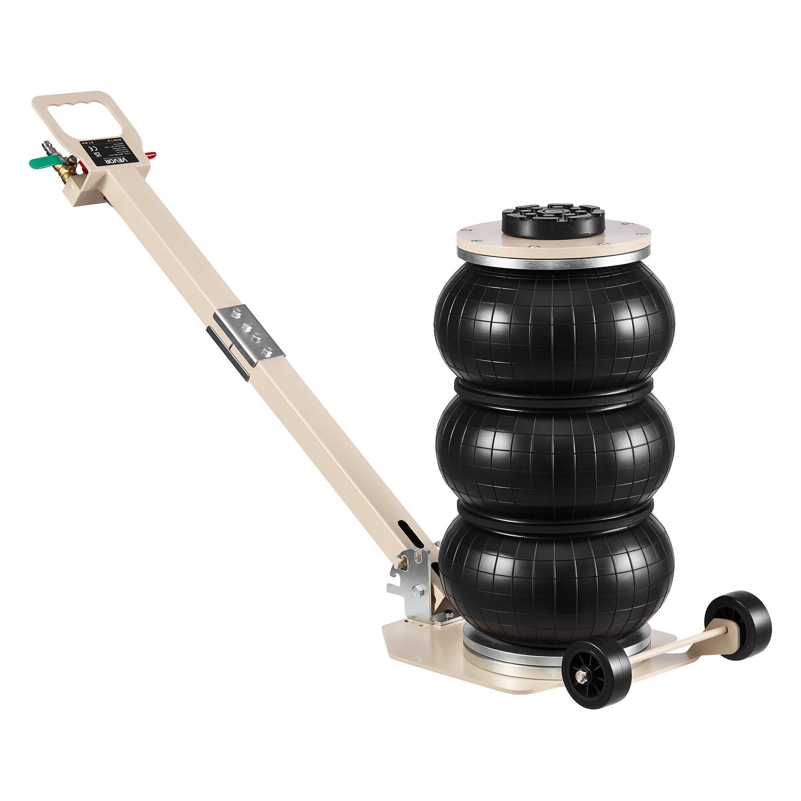 VEVOR Air Jack, 3 Ton Triple Bag Air Jack, Airbag with Six Steel Pipes, Lift Up to 450 mm, 1-6 s Fast Lifting Pneumatic with Adjustable Long Handle & Rubber Pad for Cars, SUVs, Pickup Trucks Repair