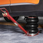 VEVOR Air Jack, 3 Ton/3000 kg Triple Bag Air Jack, Airbag Jack with Six Steel Pipes, Lift up to 44.9 cm, 3-5 s Fast Lifting Pneumatic Jack, with Adjustable Long Handle for Cars, Garages, Repair (Red)