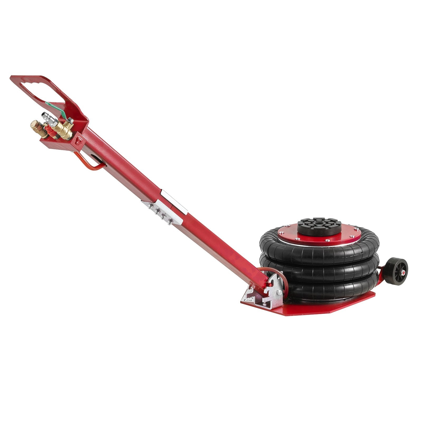 VEVOR Air Jack, 3 Ton/3000 kg Triple Bag Air Jack, Airbag Jack with Six Steel Pipes, Lift up to 44.9 cm, 3-5 s Fast Lifting Pneumatic Jack, with Adjustable Long Handle for Cars, Garages, Repair (Red)