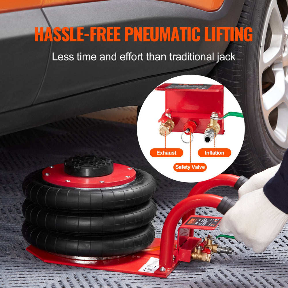 VEVOR Triple Bag Air Jack 3 Ton/6600 lbs Pneumatic Jack for Car SUV Lifting