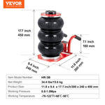 VEVOR Triple Bag Air Jack 3 Ton/6600 lbs Pneumatic Jack for Car SUV Lifting