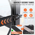 VEVOR Refrigerant Tank Rack, with 2 x 30lbs and Other 3 Small Bottle Tanks, Cylinder Tank Rack 12.79x12.99x47.12 in, Refrigerant Cylinder Rack and Holders for Freon, Gases, Oxygen, Nitrogen