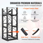 VEVOR Refrigerant Tank Rack, with 3 x 30lbs Bottle Tanks, Cylinder Tank Rack 12.79x12.99x33.07 in, Refrigerant Cylinder Rack Gas Cylinder Racks and Holders for Freon, Gases, Oxygen, Nitrogen