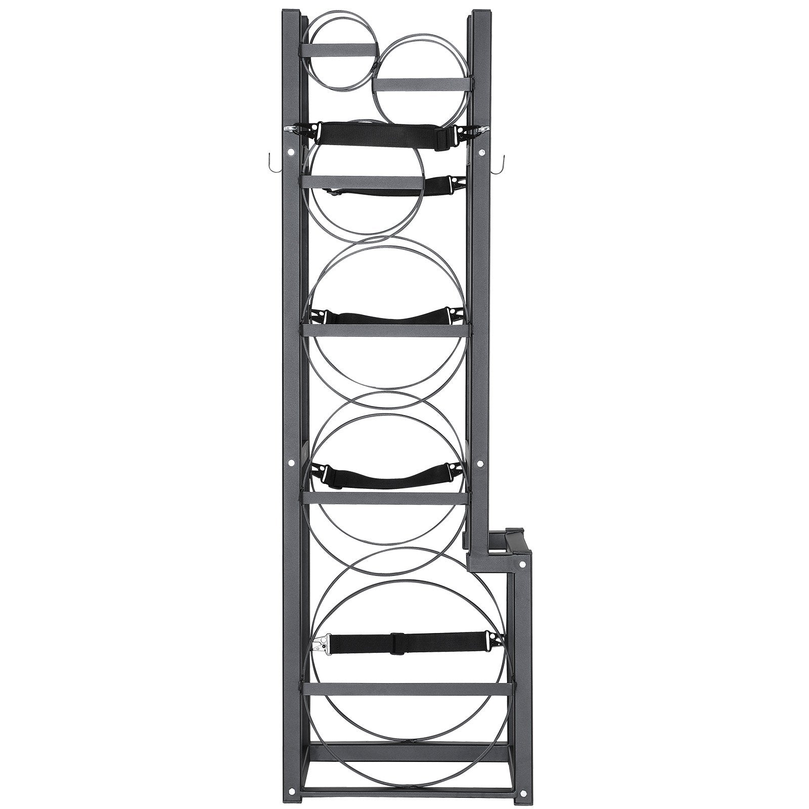 VEVOR Refrigerant Tank Rack, with 1 x 50lb, 2 x 30lb and Other 3 Small Bottle Tanks, Cylinder Tank Rack 15.55x12.99x49.8 in, Refrigerant Cylinder Rack and Holders for Freon, Gases, Oxygen, Nitrogen