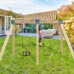 VEVOR A-Frame Middle Swing Set Brackets, Heavy Duty Carbon Steel Swing Set Hardware with Mounting Hardware, DIY Swing Set Bracket Swing Set Kit for 101.6x101.6mm Legs & 101.6x152.4mm Beam, Green 3Pcs