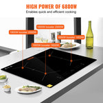 VEVOR 24 inch Electric Cooktop 4 Burners Ceramic Glass Stove Top Touch Control
