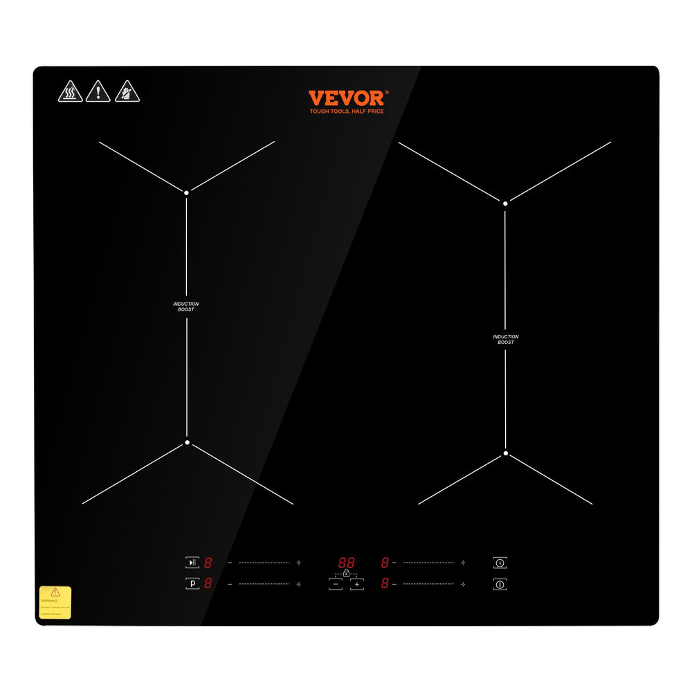 VEVOR 24 inch Electric Cooktop 4 Burners Ceramic Glass Stove Top Touch Control