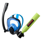 VEVOR Mini Scuba Tank with Sub-Mask, 0.5L Portable Diving Tank for Underwater Breathing, Reusable Lung Diving Cylinder up to 10 Minutes Dive Time, Emergency Rescue Pony Bottle with Pump for Snorkeling