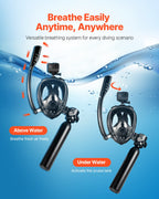 VEVOR Scuba Tank, 0.5L Portable Diving Tank, Diving Oxygen Cylinder with Pump Supports 5-10 Minutes Underwater Breathing, 32.81 ft Diving Depth, Refillable Snorkel Air Tank for Underwater Exploration