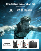 VEVOR Mini Scuba Tank, 2L Portable Diving Tank for Underwater Breathing, Reusable Lung Diving Cylinder up to 35 Minutes Dive Time, Emergency Rescue Pony Bottle with Backpack & Case for Snorkeling