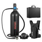 VEVOR Mini Scuba Tank, 2L Portable Diving Tank for Underwater Breathing, Reusable Lung Diving Cylinder up to 35 Minutes Dive Time, Emergency Rescue Pony Bottle with Backpack & Case for Snorkeling