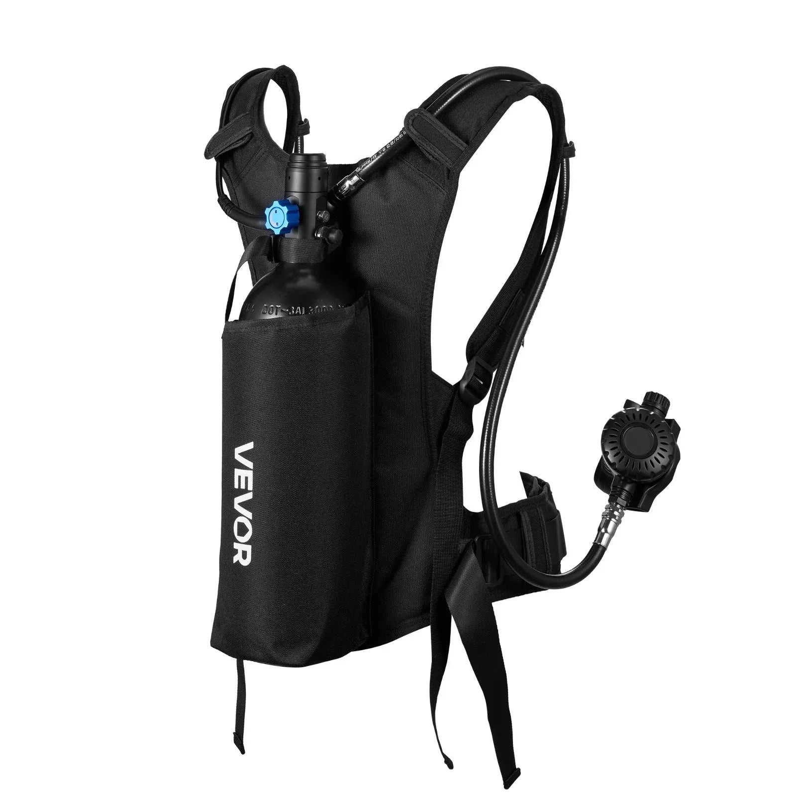 VEVOR Mini Scuba Tank, 2L Portable Diving Tank for Underwater Breathing, Reusable Lung Diving Cylinder up to 35 Minutes Dive Time, Emergency Rescue Pony Bottle with Backpack & Case for Snorkeling