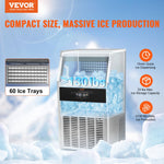 VEVOR Commercial Ice Maker Freestanding Cabinet Machine 56 kg/24H 60 Ice Cubes