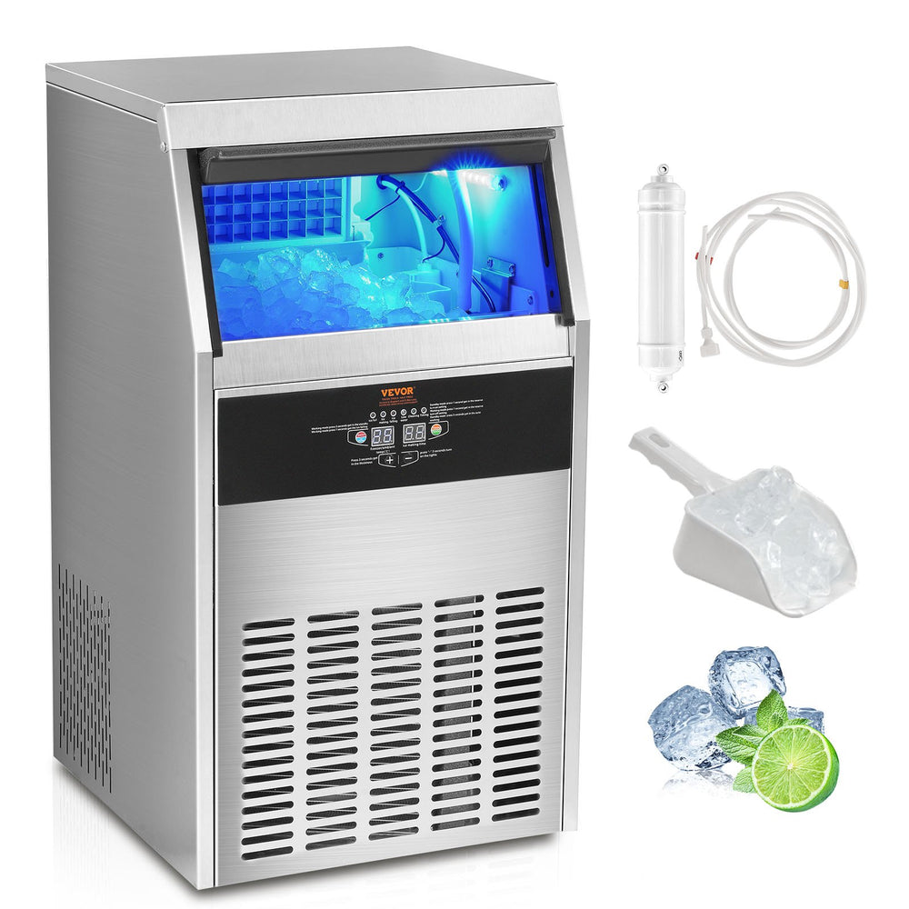 VEVOR Commercial Ice Maker Freestanding Cabinet Machine 56 kg/24H 60 Ice Cubes