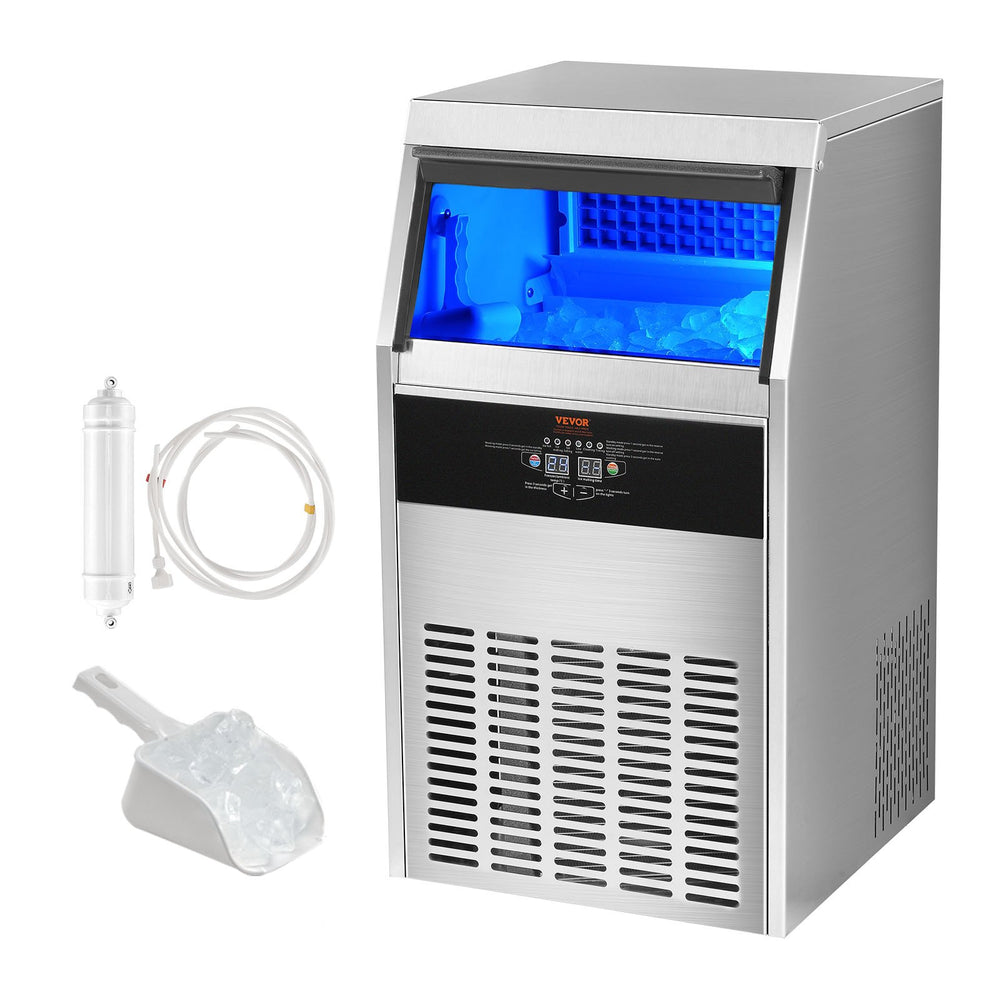 VEVOR Commercial Ice Maker Freestanding Cabinet Machine 56 kg/24H 60 Ice Cubes