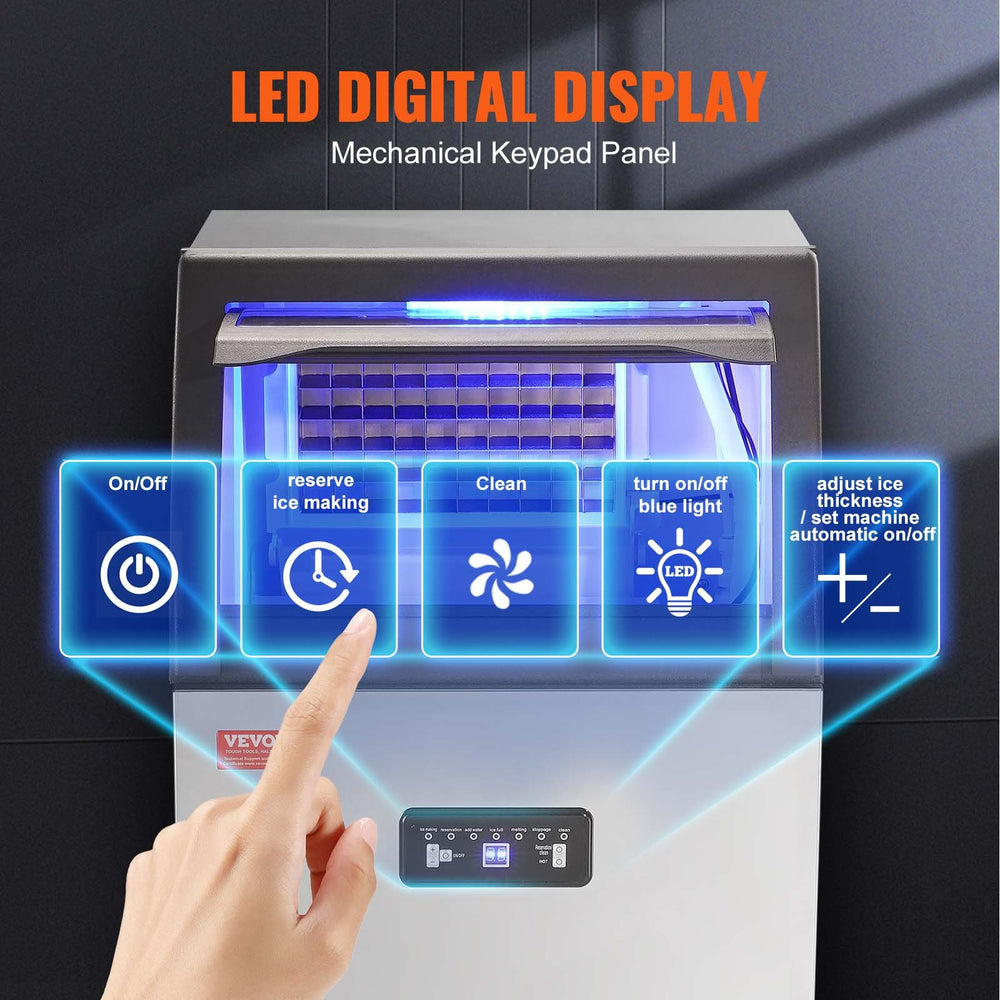 VEVOR Commercial Ice Maker Freestanding Cabinet Machine 54 kg/24H 50 Ice Cubes