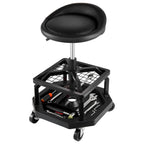 VEVOR Rolling Shop Stool, Pneumatic Garage Seat/Work Stool with 300 lbs Capacity, Adjustable Height Roller Creeper Seat, 360° Swivel Padded Workshop Stool with Casters, for Garage, Shop & Auto Repair