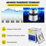 VEVOR Ultrasonic Cleaner Ultrasonic Cleaning Device Heater Timer 60W