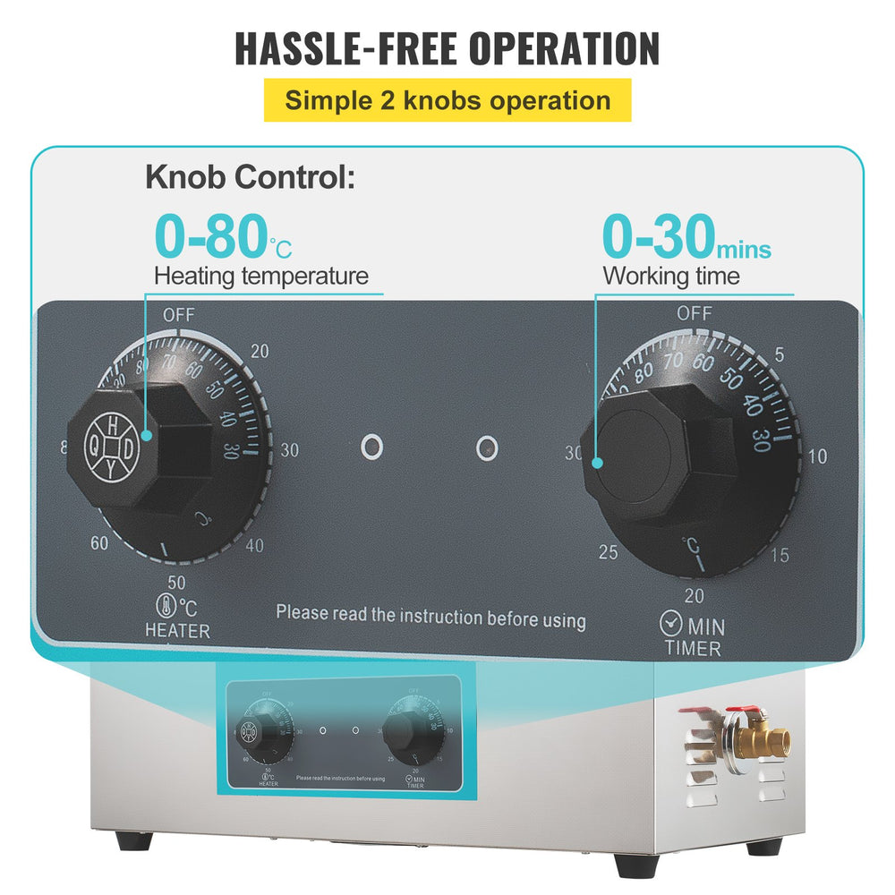 VEVOR Ultrasonic Cleaner 30L Ultrasonic Cleaning Machine Jewelry Glasses