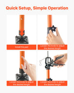 VEVOR Cabinet Jack Support Pole, 8-Pack, 116-290 cm Steel Telescopic Quick Support Rod, Adjustable 3rd Hand System up to 70 kg Capacity for Installing Cabinets, Lifting Drywall, Cargo Bars