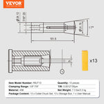 VEVOR 13 pcs Precision R8 Collet Set, 1/8" - 7/8", 45# Mill Collet Chuck 0.0012"/30μm TIR with 13 Labeled Storage Boxes, for Milling Machine Drill Presses Boring Machine Machining Center
