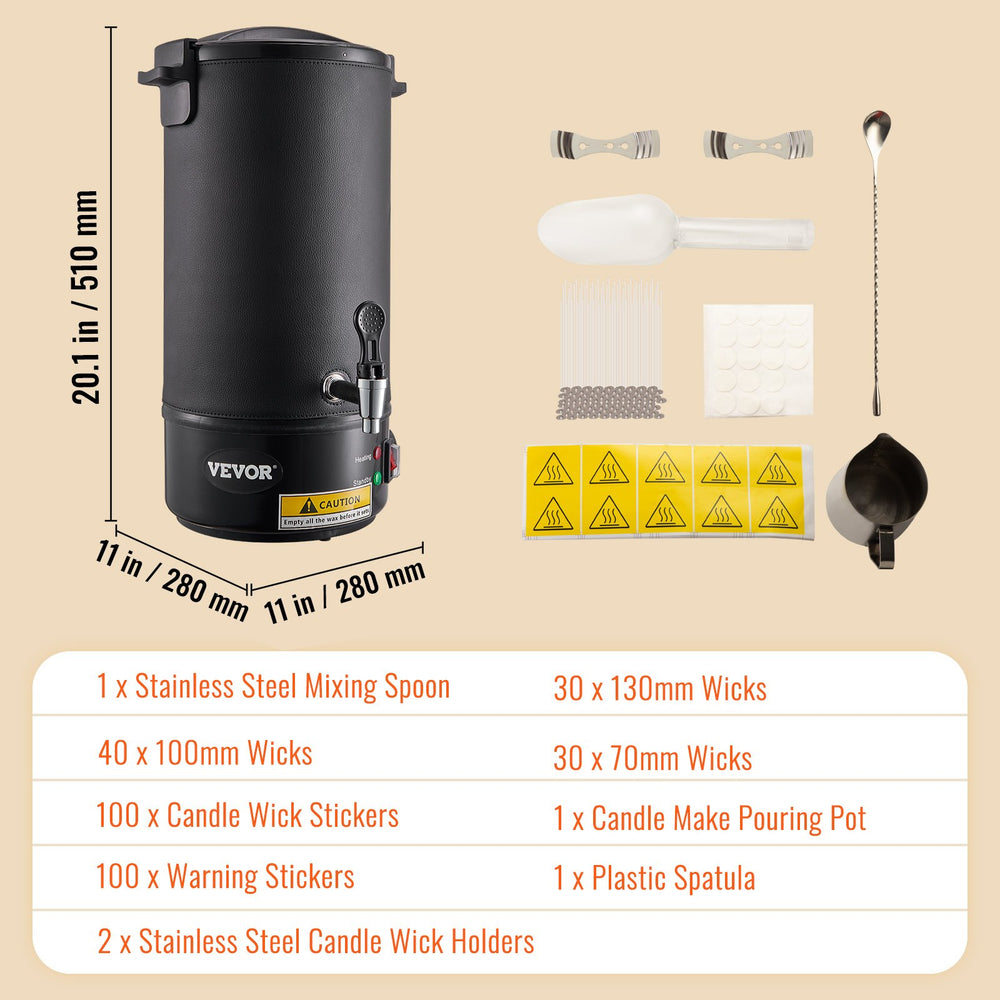 VEVOR Wax Melter for Candle Making 10Liter Electric Pot Commercial or Home Use