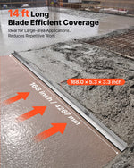 VEVOR Concrete Screed Blade 4267 mm Aluminum Alloy Board Leveling Tool, 5.3 in Wide Straight Edge, Wide Coverage, Replacement Surface Leveler for Driveway, Patio, Sidewalk, Garage Floor Finishing