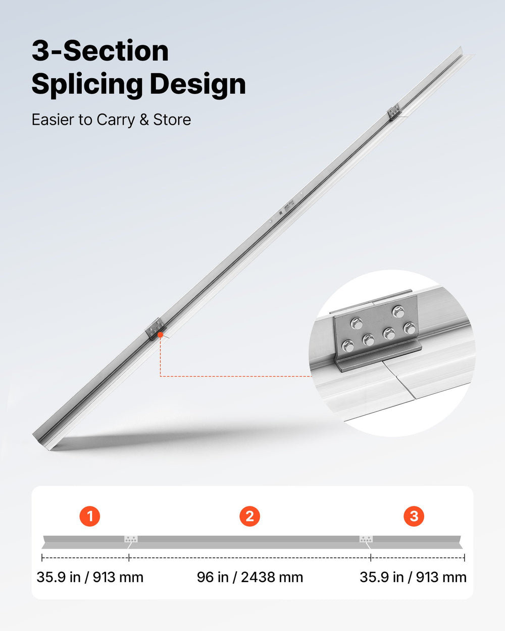 VEVOR Concrete Screed Blade 4267 mm Aluminum Alloy Board Leveling Tool, 5.3 in Wide Straight Edge, Wide Coverage, Replacement Surface Leveler for Driveway, Patio, Sidewalk, Garage Floor Finishing