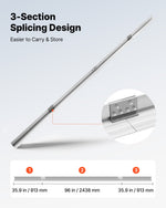 VEVOR Concrete Screed Blade 4267 mm Aluminum Alloy Board Leveling Tool, 5.3 in Wide Straight Edge, Wide Coverage, Replacement Surface Leveler for Driveway, Patio, Sidewalk, Garage Floor Finishing