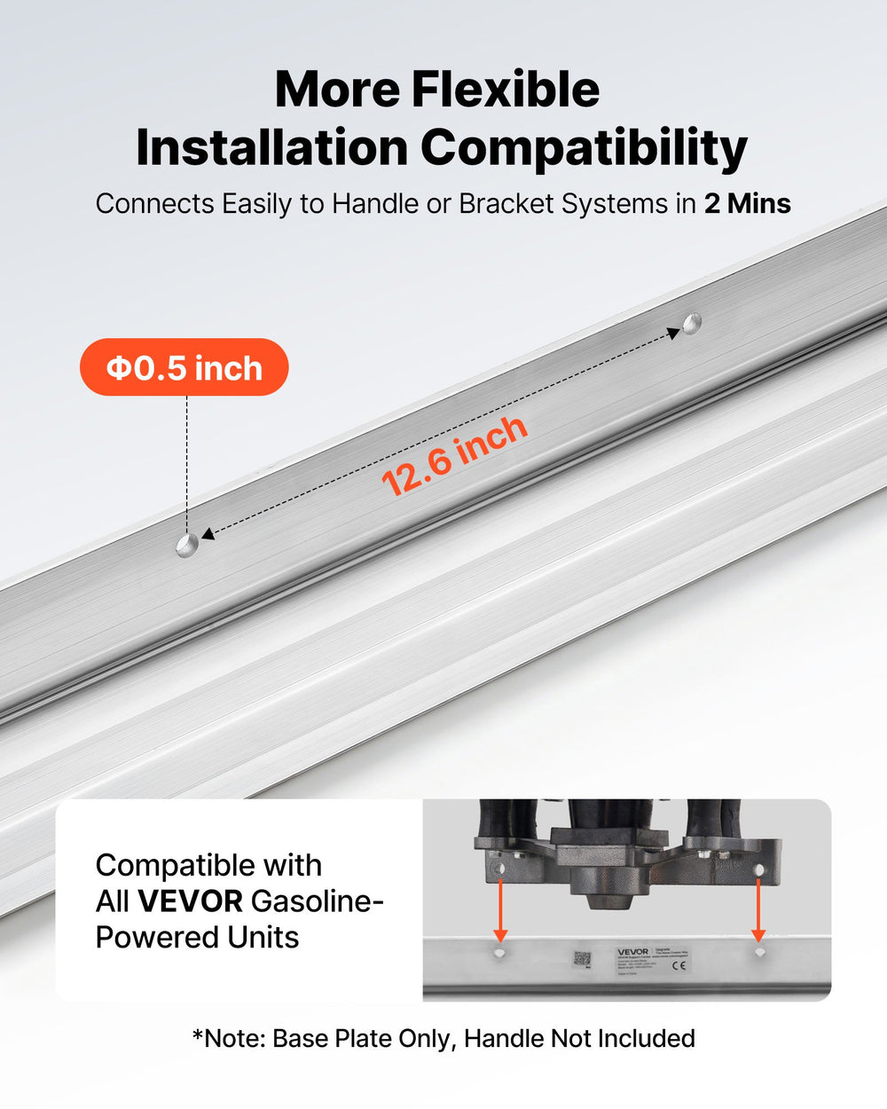 VEVOR Concrete Screed Blade 4267 mm Aluminum Alloy Board Leveling Tool, 5.3 in Wide Straight Edge, Wide Coverage, Replacement Surface Leveler for Driveway, Patio, Sidewalk, Garage Floor Finishing