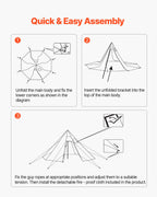 VEVOR Hot Tent for 2 Persons, Portable Winter Tipi Tent with Stove Jack, Waterproof Camping Tents, Lightweight 4 Season Shelter Tents for Hiking Fishing Backpacking, S Size