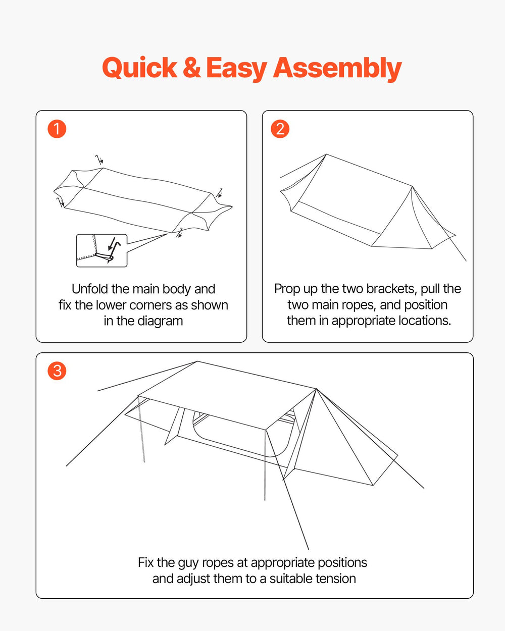 VEVOR Camping Hot Tent, Lightweight Bushcraft Tent with Stove Jack & 2 Tarp Poles, Waterproof Winter Hot Tents Shelters, Portable 4 Season Tents for 2 Persons Hiking Fishing Hunting Backpacking