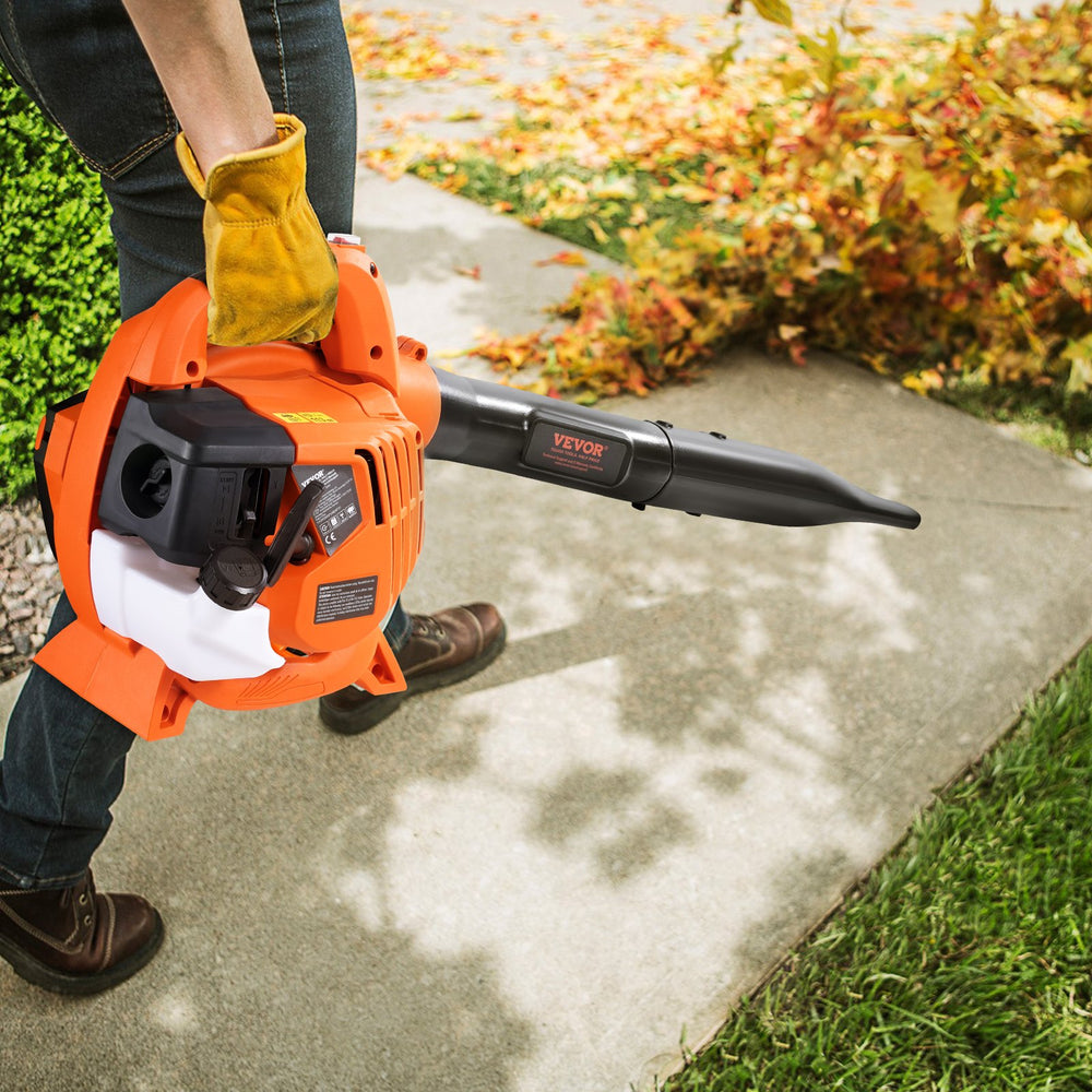 VEVOR Gas Leaf Blower, 26CC 2-Cycle Handheld Leaf Blower with A Fuel Tank, 2-in-1Gas-powered Blower 425CFM Air Volume 156MPH Speed, Ideal for Lawn Care, Leaf Cleaning, and Snow Removal