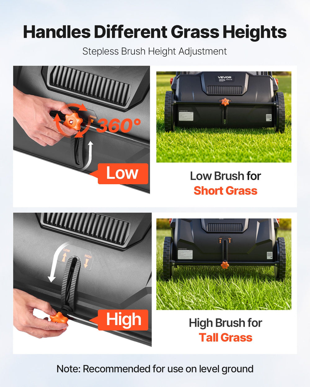 VEVOR Push Lawn Sweeper, 21inch Leaf & Grass Collector, Strong Plastic Wheels & Heavy Duty Thickened Steel Durable to Use with Large Capacity 3.5 cu. ft. Mesh Collection Hopper Bag, 2 Spinning Brushes