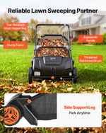 VEVOR Push Lawn Sweeper, 21inch Leaf & Grass Collector, Strong Plastic Wheels & Heavy Duty Thickened Steel Durable to Use with Large Capacity 3.5 cu. ft. Mesh Collection Hopper Bag, 2 Spinning Brushes