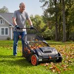 VEVOR Push Lawn Sweeper, 21inch Leaf & Grass Collector, Strong Plastic Wheels & Heavy Duty Thickened Steel Durable to Use with Large Capacity 3.5 cu. ft. Mesh Collection Hopper Bag, 2 Spinning Brushes
