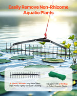 VEVOR 32 in Aquatic Weed Rake, 6.3 in Double Sided Lake Weed Rake, Lightweight  Pond Weeds Cutter with 30ft Rope, No Assembly Required, Muck Lilypad Clearing Tool for Pond, Lake, Rivulet
