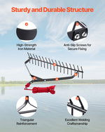 VEVOR 32 in Aquatic Weed Rake, 6.3 in Double Sided Lake Weed Rake, Lightweight  Pond Weeds Cutter with 30ft Rope, No Assembly Required, Muck Lilypad Clearing Tool for Pond, Lake, Rivulet