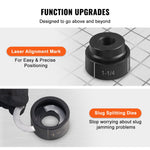 VEVOR 15 Ton Hydraulic Knockout Punch Driver Kit Hole Tool 12.7mm-101.6mm with 10 Dies