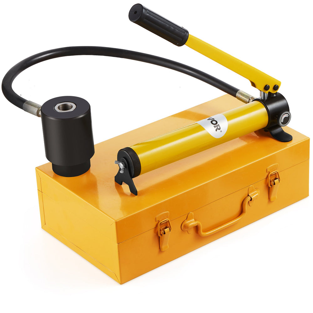 VEVOR 15 Ton Hydraulic Knockout Punch Driver Kit Hole Tool 12.7mm-101.6mm with 10 Dies