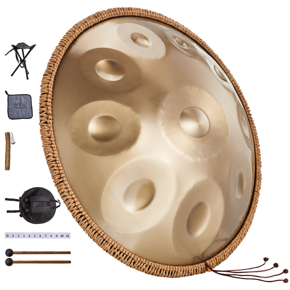 VEVOR Handpan Drum 55.9 cm 10 Notes D Minor Hand Drum Instrument with Mallet
