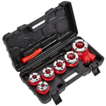 VEVOR Ratchet Pipe Threader Kit, 6.4mm NPT - 32mm NPT Manual Ratcheting Pipe Threader, Portable Pipe Threading Tool Set with 6PCS NPT Dies, Storage Case for Galvanized Aluminum Iron Copper Pipes