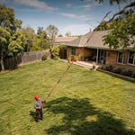 VEVOR Manual Pole Saw, 2.2-8.2 m Extendable Tree Pruner, Sharp Steel Blade and Scissors High Branches Trimming, Branch Trimmer with Lightweight 2.4 m Fiberglass Handles, for Pruning Palms and Shrubs