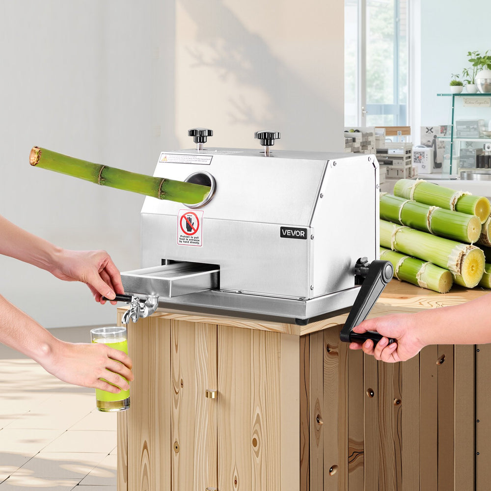 VEVOR Commercial Sugar Cane Juicer Machine 50 kg/h Output 3 Rollers 62 mm Inlet