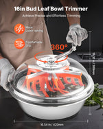 VEVOR Bud Leaf Bowl Trimmer, 420 mm Manual Bud Trimmer, with Sharp Stainless Steel Blades, Visual Cutting, Wet & Dry Hydroponic Cutting Machine, Twisted Spin Cut for Plants Leaves Buds Flowers