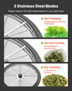 VEVOR Bud Leaf Bowl Trimmer, 420 mm Manual Bud Trimmer, with Sharp Stainless Steel Blades, Visual Cutting, Wet & Dry Hydroponic Cutting Machine, Twisted Spin Cut for Plants Leaves Buds Flowers