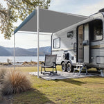 VEVOR Manual RV Awning Complete Kit, 15' Retractable Awning with Aluminum Alloy Frame, Outdoor Trailer Awning, Fit for Most RVs(Blue Fade)